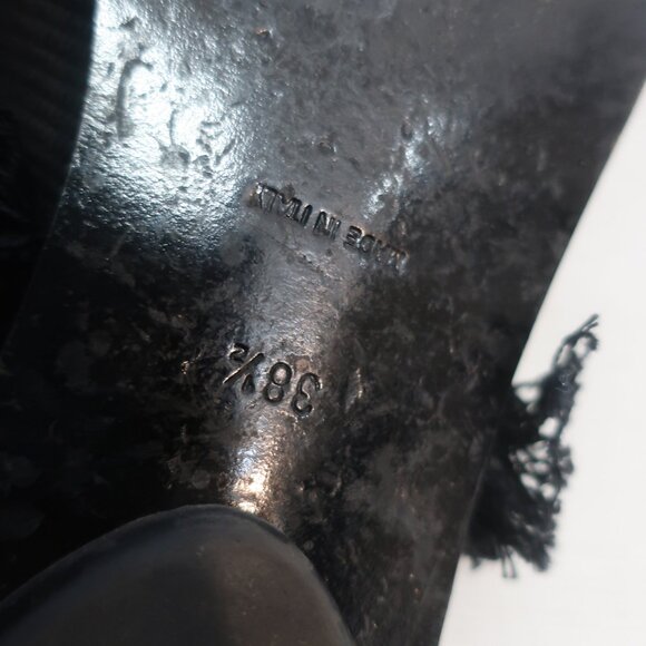 Proenza Schouler Black Fray Fringe Trim Canvas Slip-On Slide Sandal 38.5 US/8.5 - Picture 11 of 16